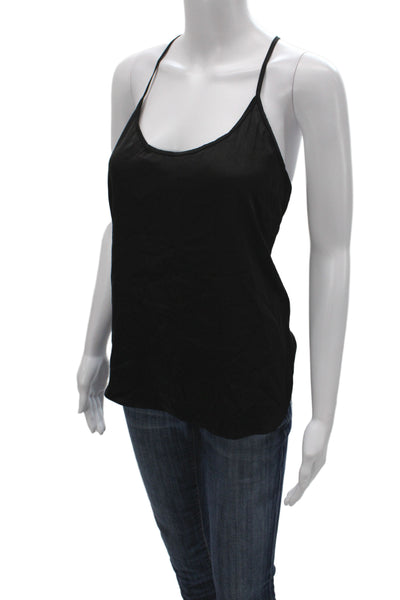 Ekouaer Women Full Slip Camisole Black Scoop Neck Sleeveless Solid Size XL