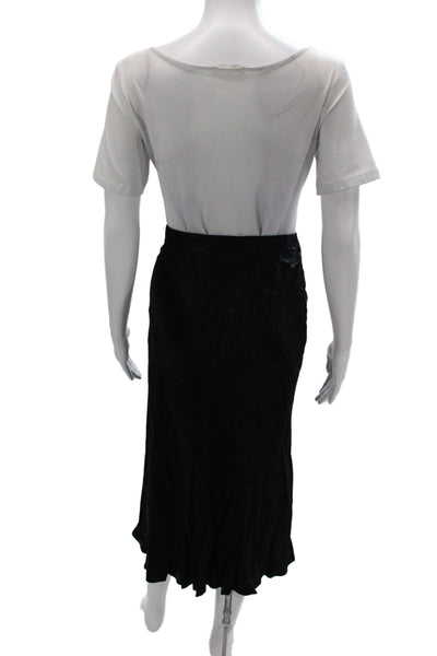 Rails Women Straight Pencil Midi Skirt Black Rayon Pull On Size L