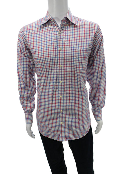 Peter Millar Men's Long Sleeves Button Down Plaid Shirt Shirt Size L
