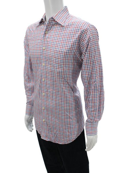 Peter Millar Men's Long Sleeves Button Down Plaid Shirt Shirt Size L