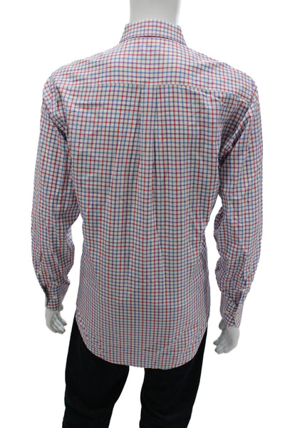 Peter Millar Men's Long Sleeves Button Down Plaid Shirt Shirt Size L