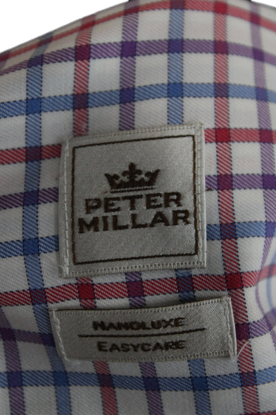 Peter Millar Men's Long Sleeves Button Down Plaid Shirt Shirt Size L