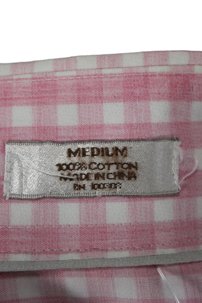 Peter Millar Men's Long Sleeves Button Down Pink Plaid Shirt Size L