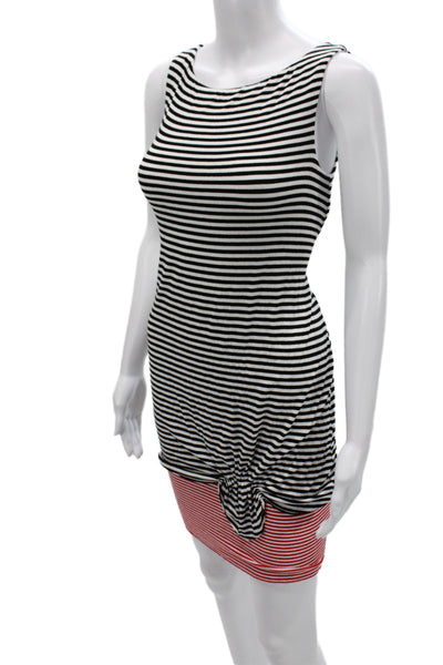 Bailey 44 Womens Black Tank Dress Scoop Neck Striped Nautical Size S