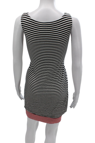 Bailey 44 Womens Black Tank Dress Scoop Neck Striped Nautical Size S