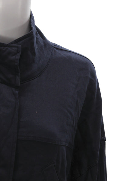 Michael Stars Unisex Blue Tencel Anorak Jacket Button Closure Size L