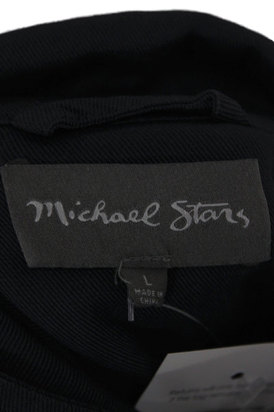 Michael Stars Unisex Blue Tencel Anorak Jacket Button Closure Size L
