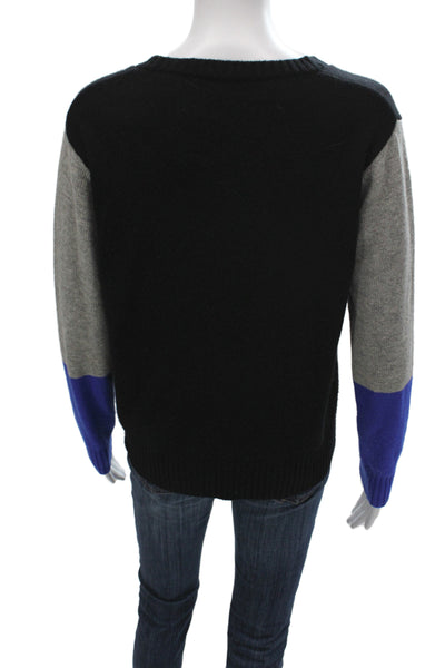 Mason Women Pullover Black 70% Wool Scoop Neck Long Sleeve Solid Size S
