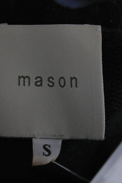 Mason Women Pullover Black 70% Wool Scoop Neck Long Sleeve Solid Size S