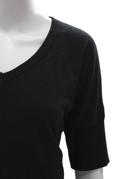 Wilt Women T-Shirt Pajama Top Black V-Neck Cotton Short Sleeve Size M