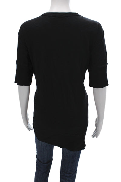 Wilt Women T-Shirt Pajama Top Black V-Neck Cotton Short Sleeve Size M