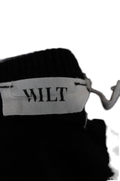 Wilt Women T-Shirt Pajama Top Black V-Neck Cotton Short Sleeve Size M