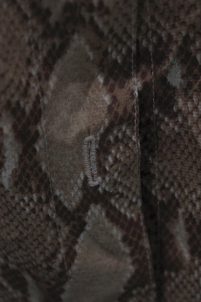 Laurel Womens Silk Animal Print Collared Button Long Sleeve Blouse Size 36