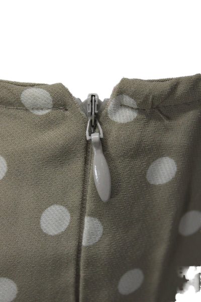 Les Copains Women Polka Dot Cotton Tank Scoop Neck Sleeveless Beige Size 40
