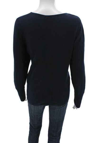 Lisa Todd Womens Pullover Sweater Blue Cotton Round Neck Long Sleeve Size XL
