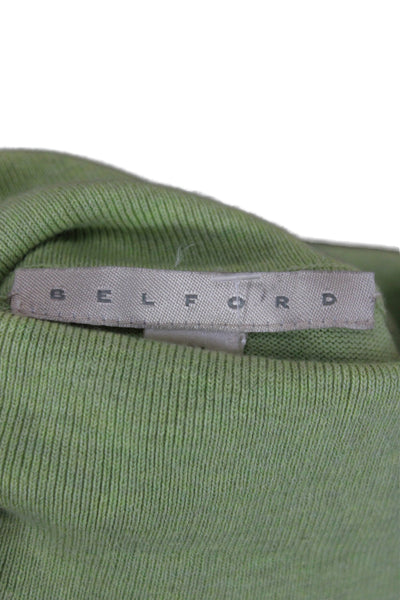 Belford Women Green Pima Cotton Turtleneck Pullover Sweater Size M