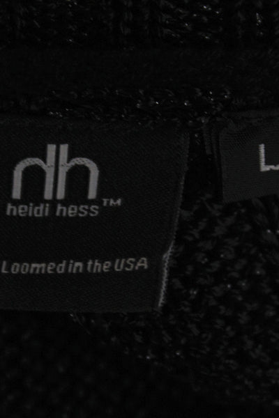 Heidi Hess Women Cardigan Black V Neck Long Sleeve Solid Size L