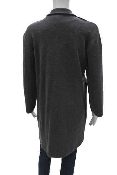 Shin Choi Women Cardigan Gray Merino Wool Button Long Sleeve Size S