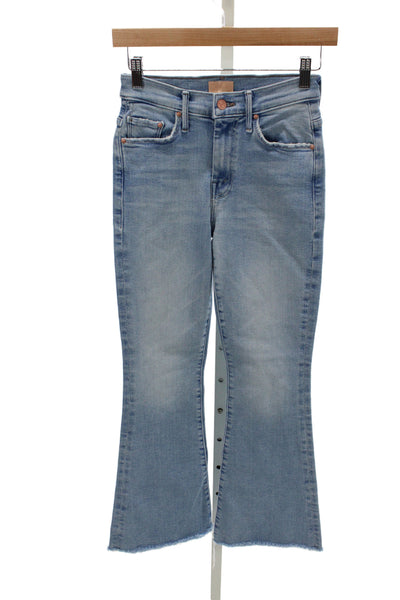 Mother Womens Flared Jeans Blue Cotton Mid Rise Button Fly Size 24
