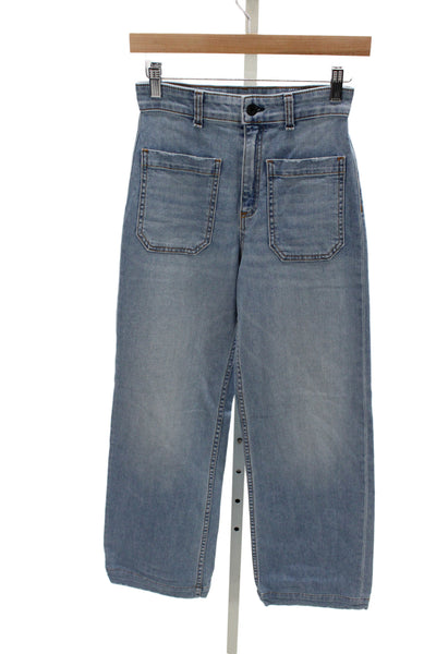 ASKKNY Unisex Wide-Leg Sailor Jeans Blue Mid Rise Cotton Blend Size 25