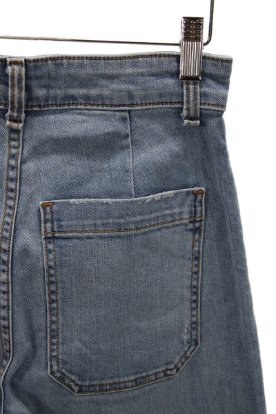 ASKKNY Unisex Wide-Leg Sailor Jeans Blue Mid Rise Cotton Blend Size 25