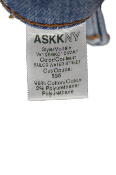 ASKKNY Unisex Wide-Leg Sailor Jeans Blue Mid Rise Cotton Blend Size 25