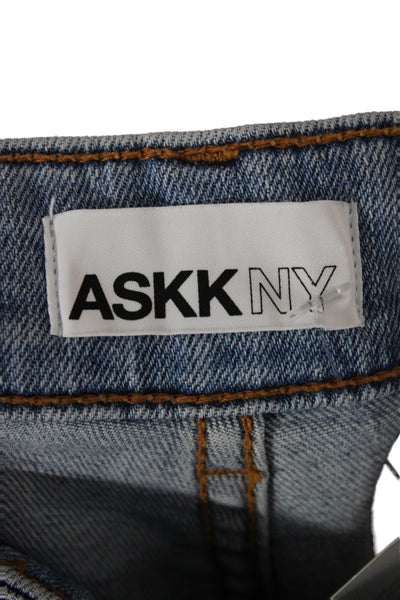 ASKKNY Unisex Wide-Leg Sailor Jeans Blue Mid Rise Cotton Blend Size 25