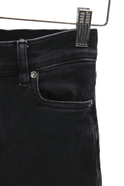 Frame Womens Wide Leg Black Cotton Jeans Mid Rise Inseam 29 Size 24