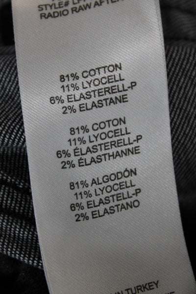 Frame Womens Wide Leg Black Cotton Jeans Mid Rise Inseam 29 Size 24