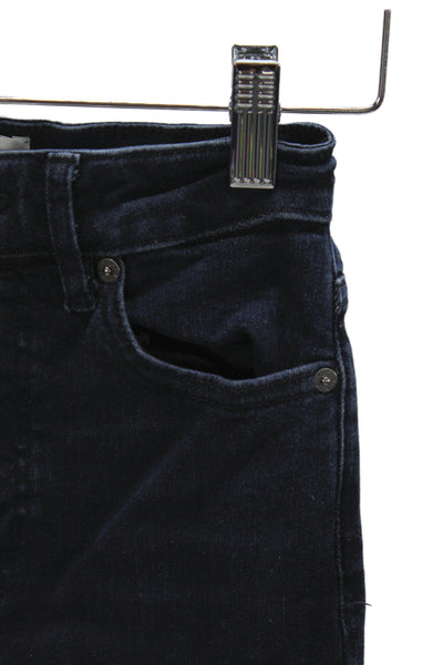 Frame Women Cropped Jeans Blue Cotton Mid Rise Size 24