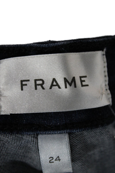 Frame Women Cropped Jeans Blue Cotton Mid Rise Size 24