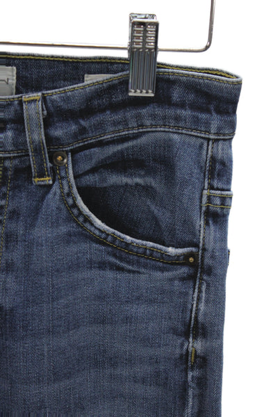Nili Lotan Women Straight Blue Jeans Mid Rise Button Fly Size 24