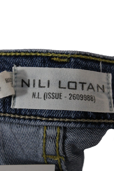Nili Lotan Women Straight Blue Jeans Mid Rise Button Fly Size 24