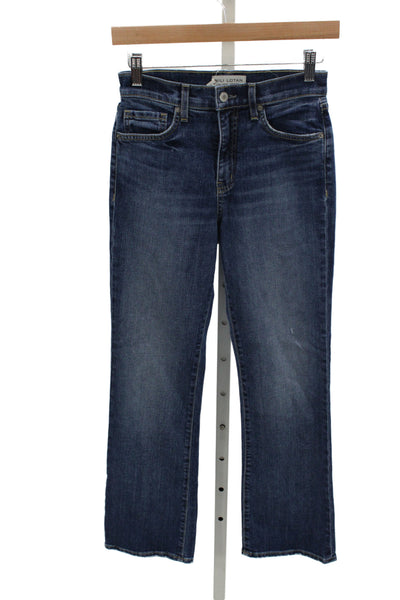 Nili Lotan Women Straight Jeans Blue Cotton Mid Rise Button Size 26