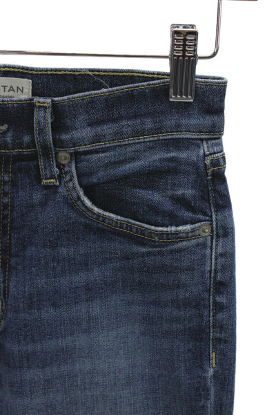 Nili Lotan Women Straight Jeans Blue Cotton Mid Rise Button Size 26