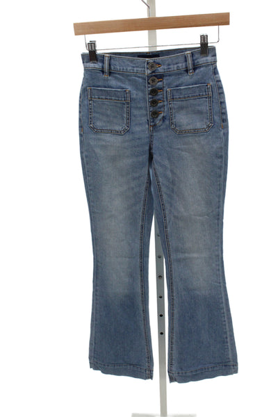 Ramy Brook Unisex Adults Flared Blue Jeans Size 24
