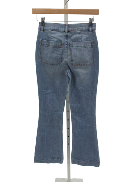 Ramy Brook Unisex Adults Flared Blue Jeans Size 24