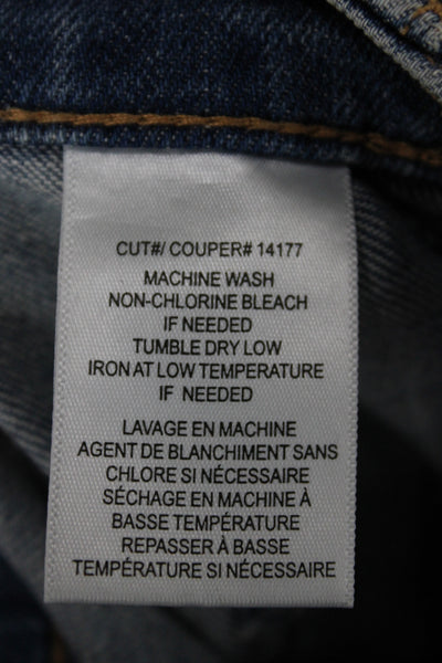 Ramy Brook Women Wide-Leg Jeans Blue Cotton Button Mid Rise Size 24