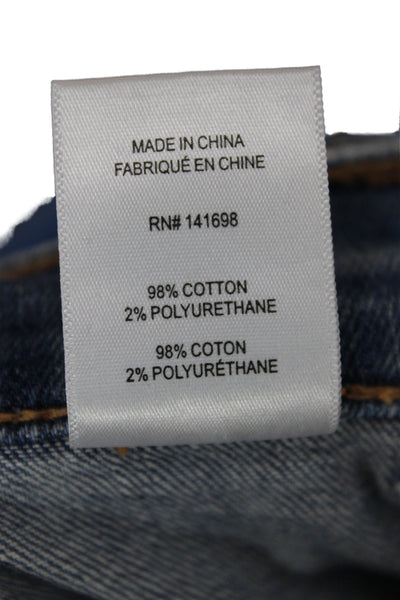 Ramy Brook Women Wide-Leg Jeans Blue Cotton Button Mid Rise Size 24