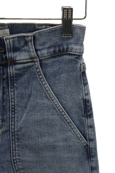 Frame Women Carpenter Wide-Leg Jeans Blue Mid Rise Button Inseam 29 Size 24