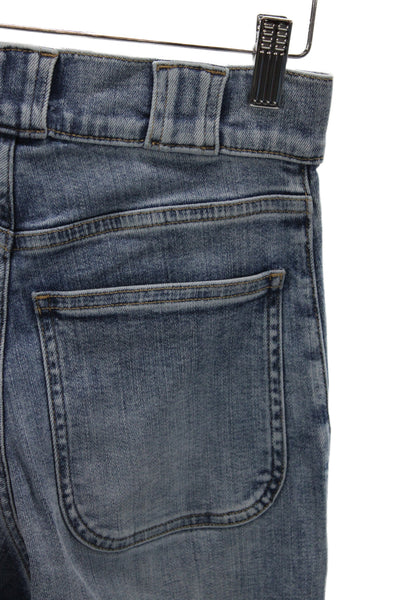 Frame Women Carpenter Wide-Leg Jeans Blue Mid Rise Button Inseam 29 Size 24