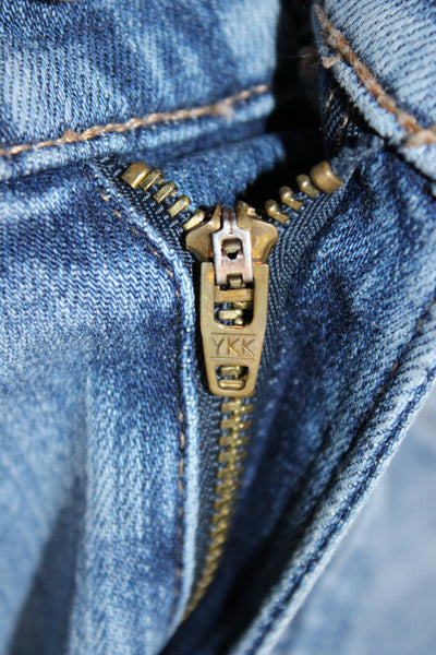 Frame Women Carpenter Wide-Leg Jeans Blue Mid Rise Button Inseam 29 Size 24