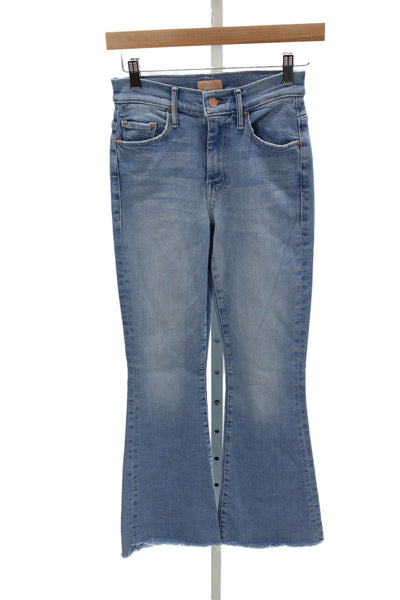 Mother Womens Flared Jeans Blue Cotton Mid Rise Button Inseam 29 Size 24
