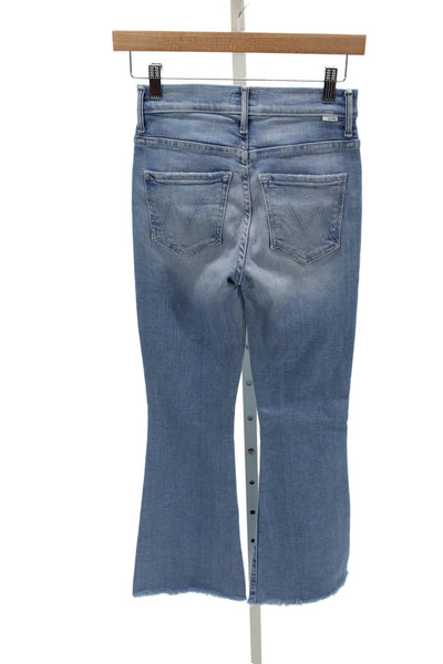 Mother Womens Flared Jeans Blue Cotton Mid Rise Button Inseam 29 Size 24