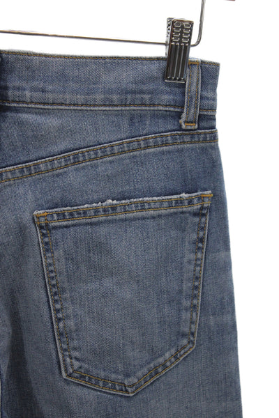 Ramy Brook Women Wide Leg Blue Cotton Mid Rise Jeans Size 26