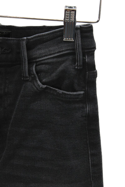 Mother Womens Wide-Leg Black Jeans Size 24