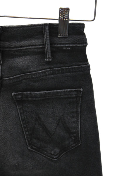 Mother Womens Wide-Leg Black Jeans Size 24