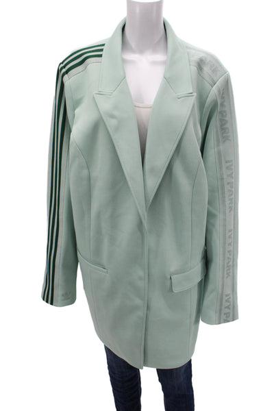 Adidas Womens Basic Jacket Green Button Polyester Size 2X