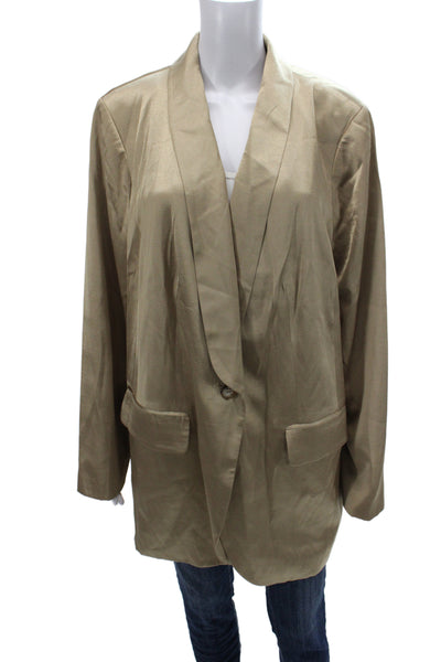 Madewell Women Gold Classic Jacket Button Long Sleeve Size 18