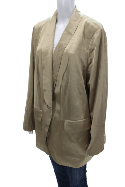 Madewell Women Gold Classic Jacket Button Long Sleeve Size 18